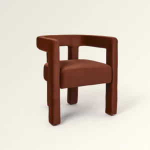 sculptural chair burnt orange velvet upholstery