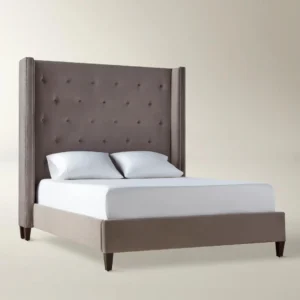 everett tufted wingback bed 60 inch headboard