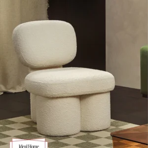 modern accent chair with curved silhouette
