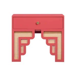 luna coral rattan nightstand