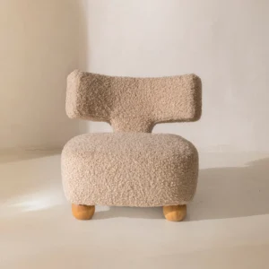 nordic taupe boucle armchair